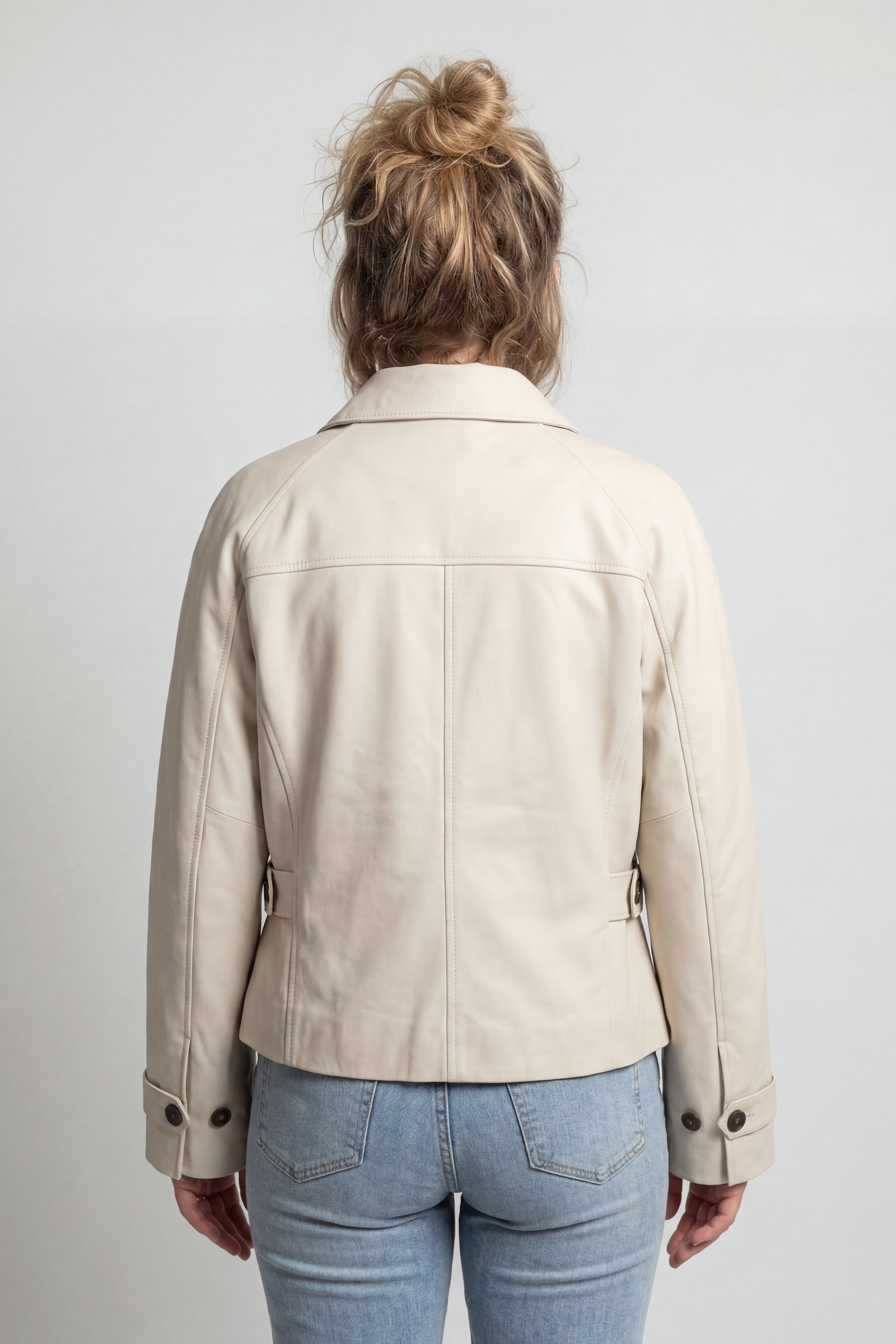 Veste Femme | Aspect Cuir Boutonné Coupe Courte Col Chemise - 2