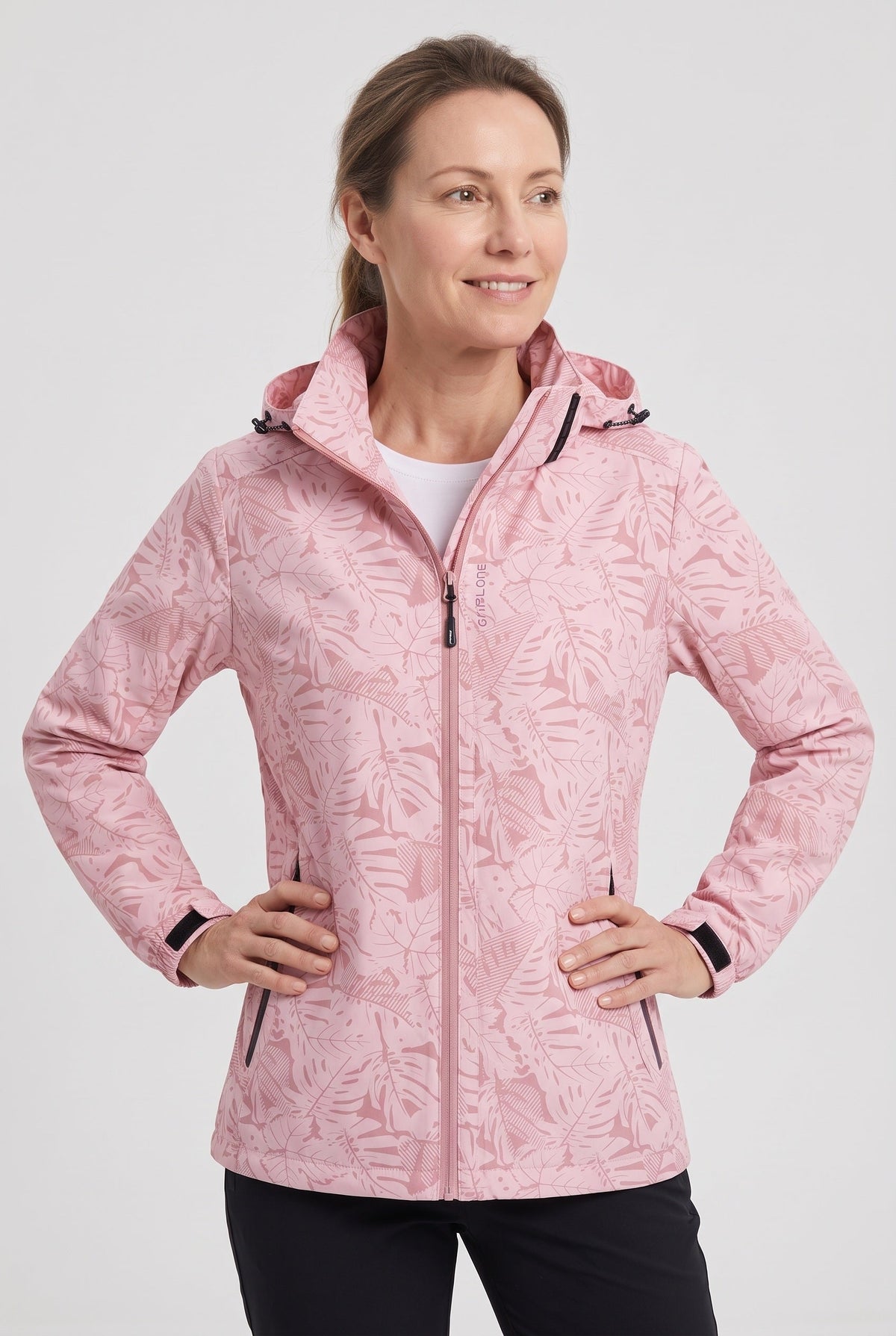Veste Femme | Déperlante Zippée Capuche Amovible Imprimé Feuillage - 4