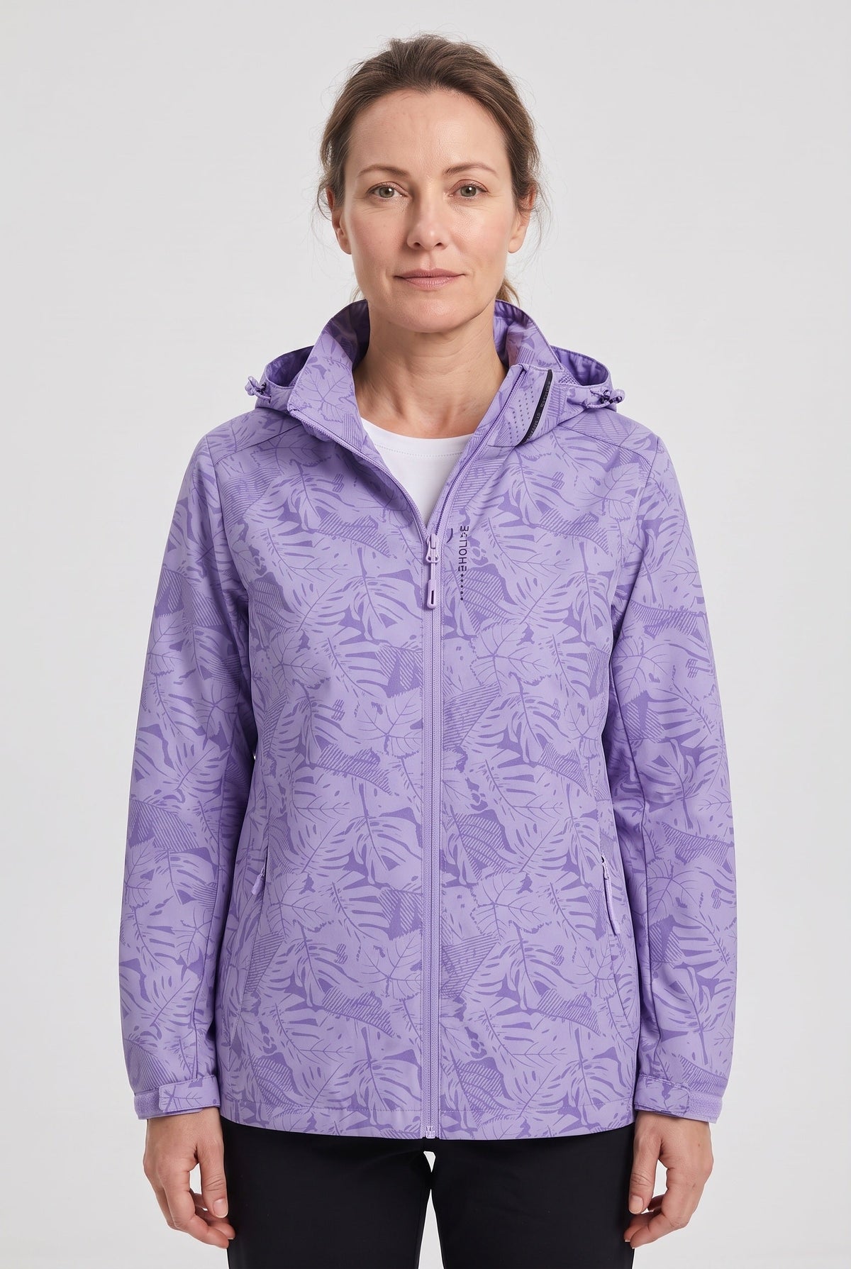 Veste Femme | Déperlante Zippée Capuche Amovible Imprimé Feuillage - 5