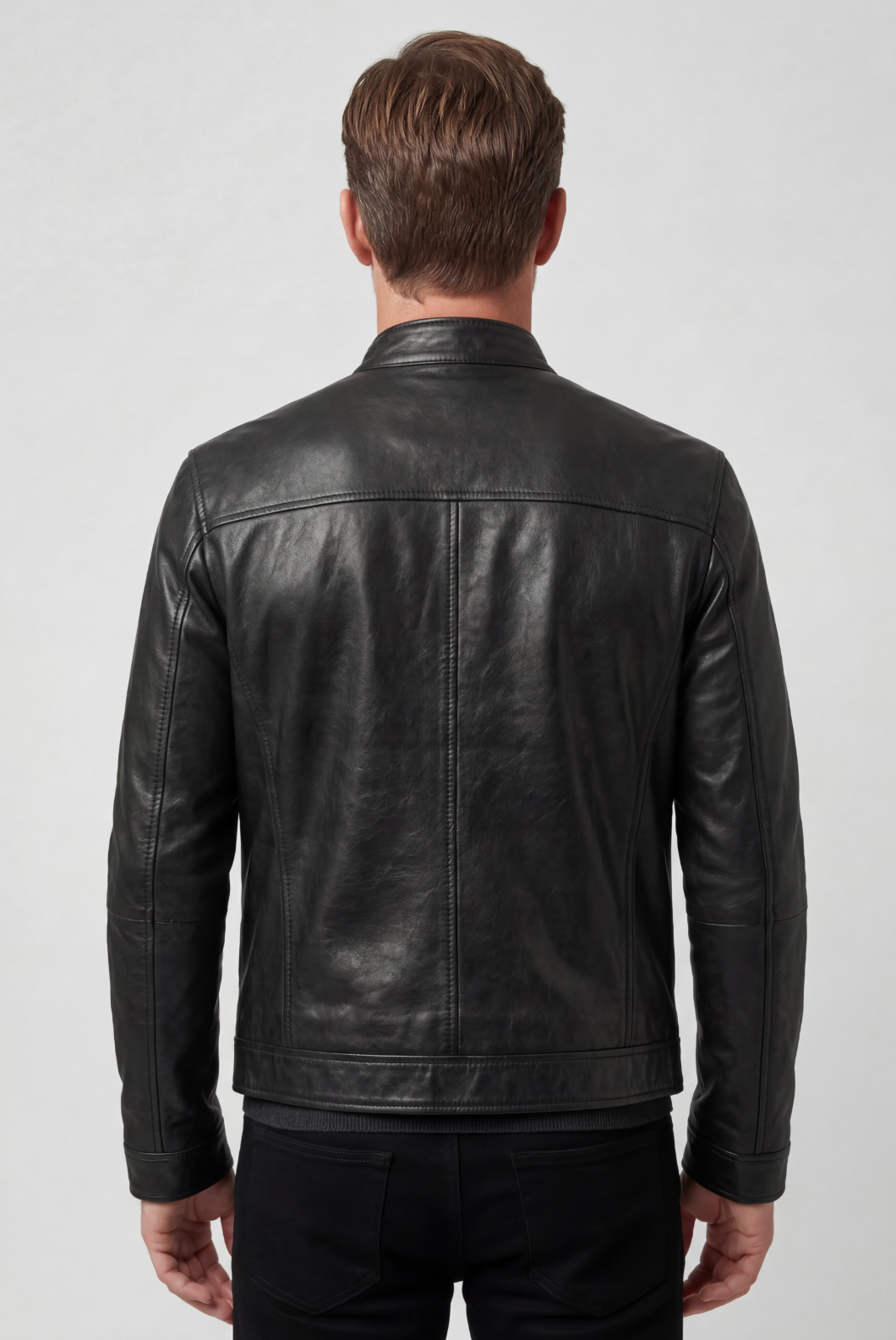 Veste Homme | Aspect Cuir Zippée Col Montant Quatre Poches - 2