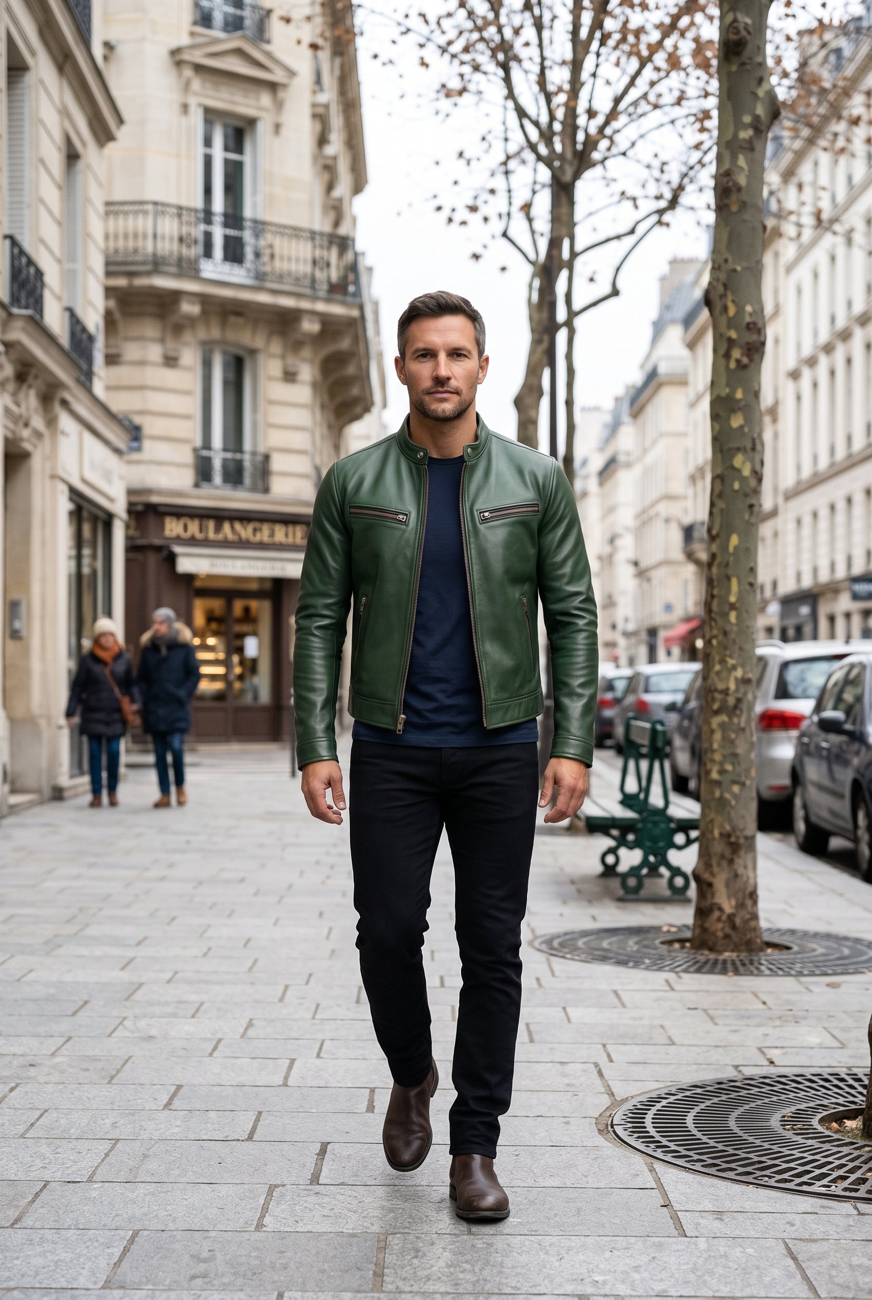 Veste Homme | Aspect Cuir Zippée Col Officier - 7