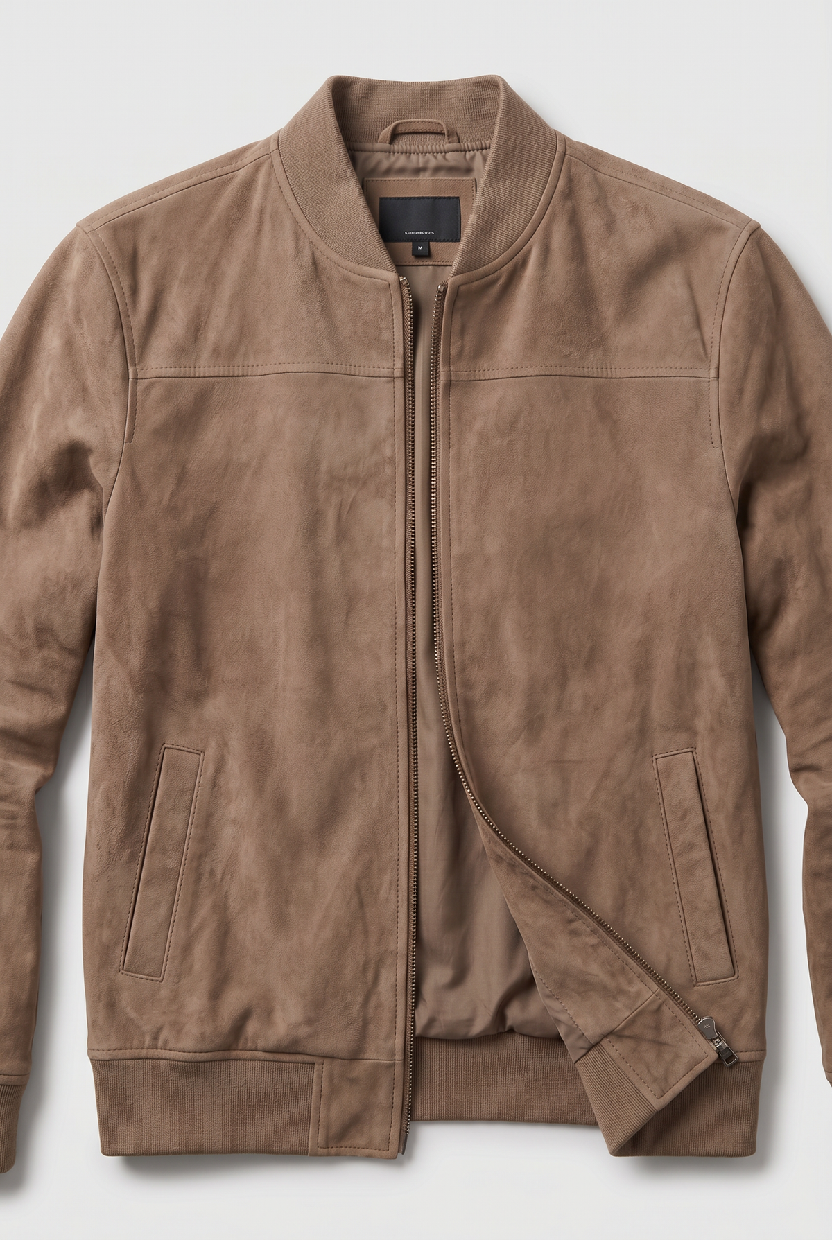 Veste Homme | Bomber Zip Intégral Aspect Daim - 3