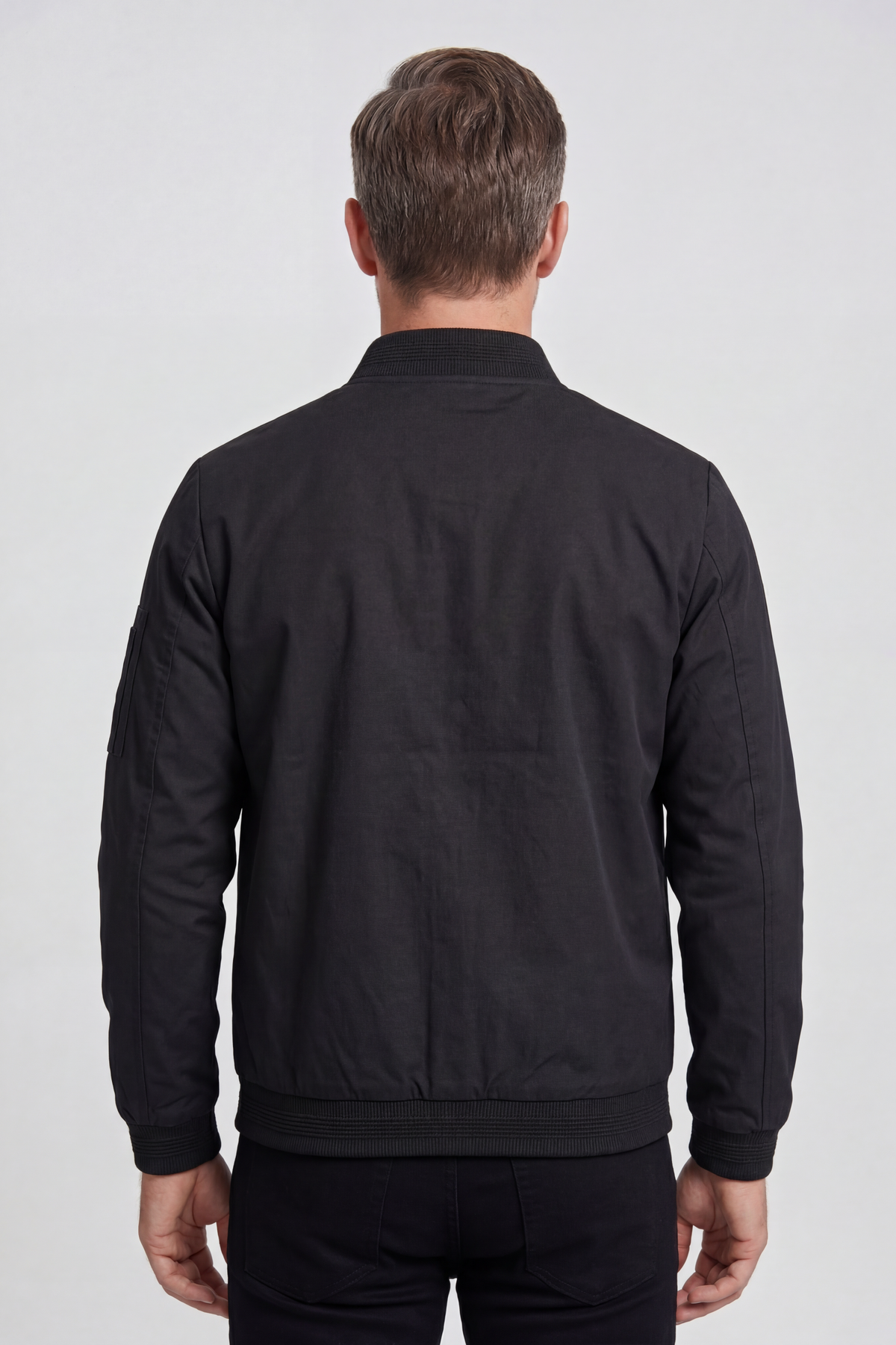 Veste Homme | Bomber Zippé Col Côtelé Poche Manche - 2