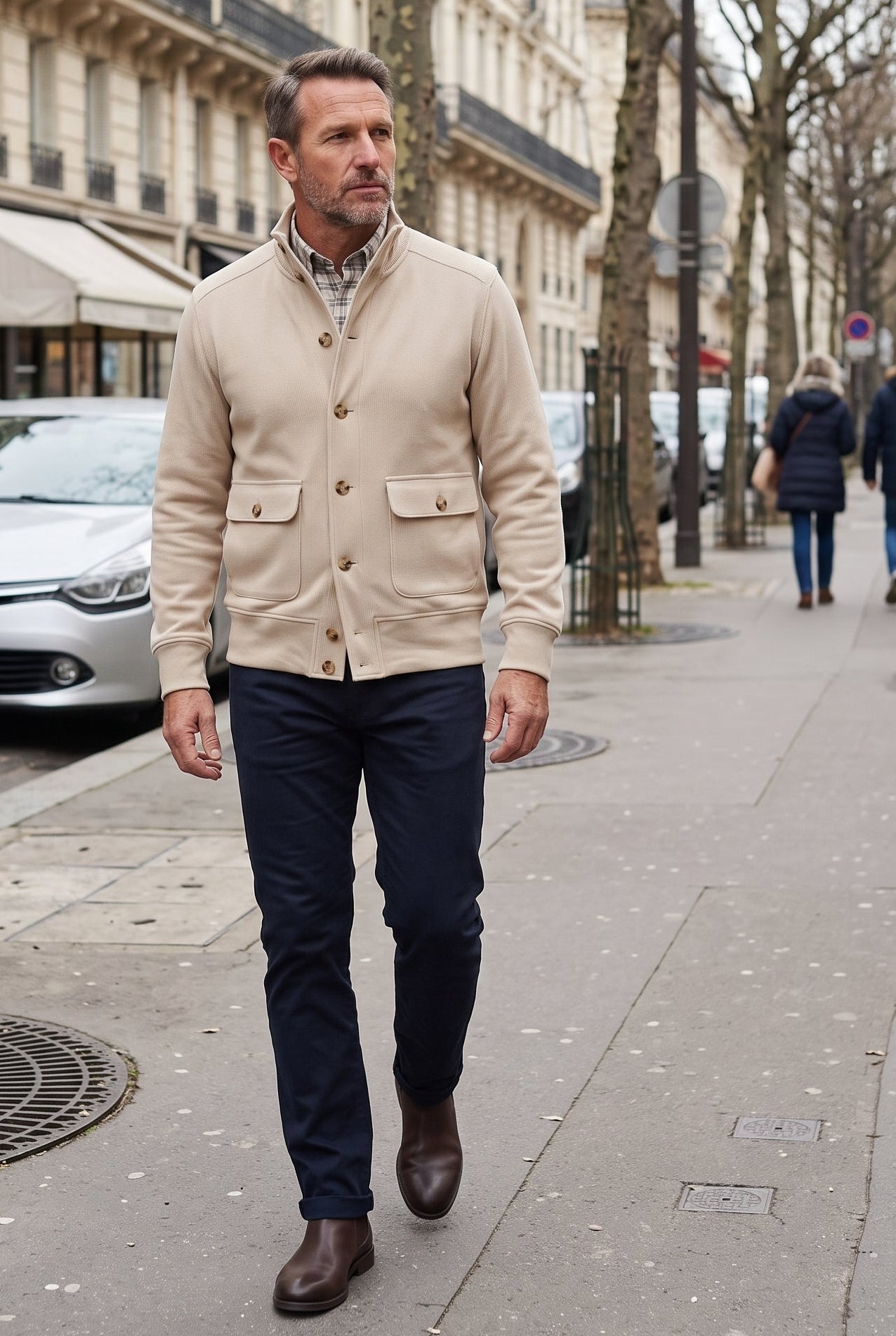 Veste Homme | Boutonnée Col Montant Texture Côtelée - 10