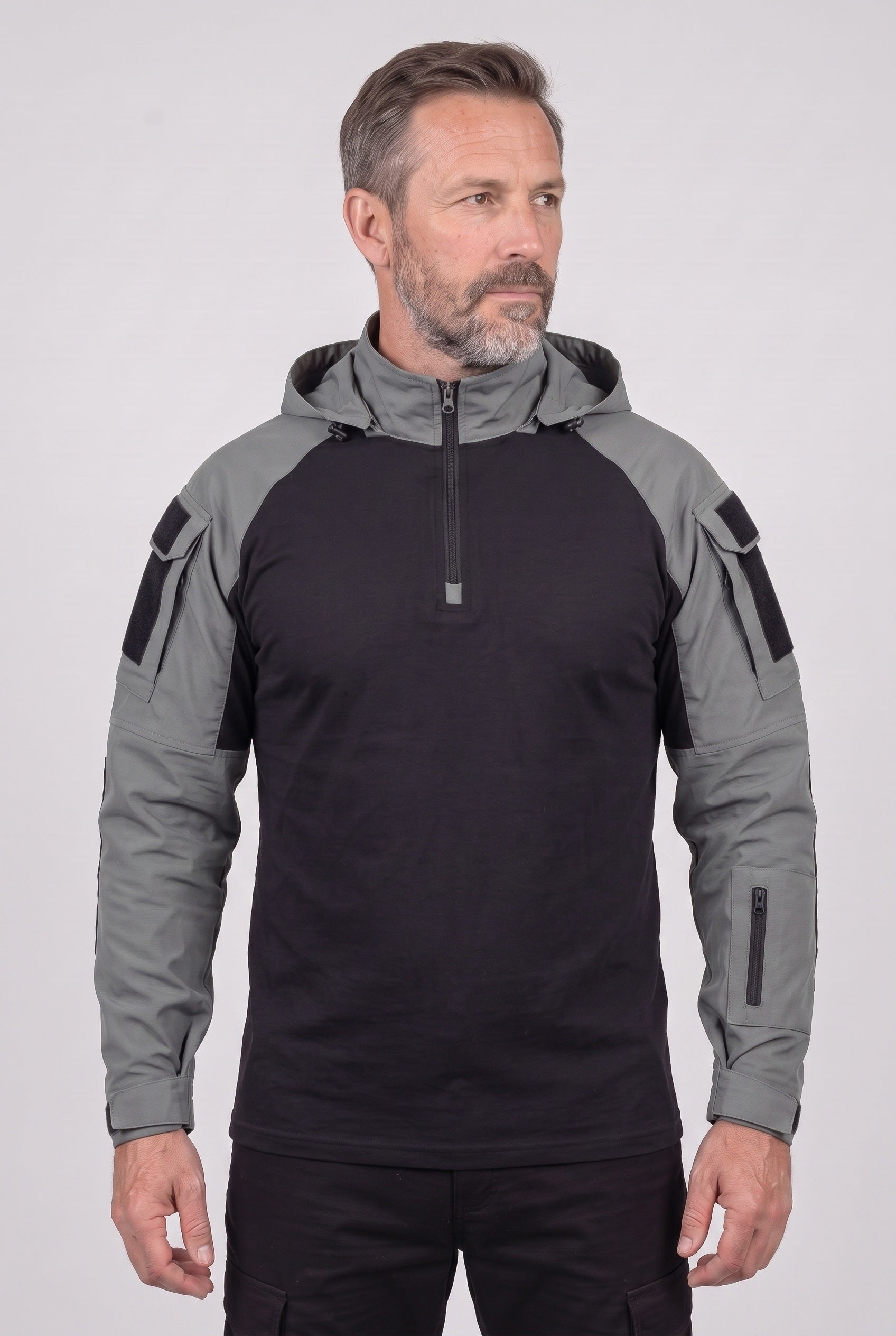 Veste Homme | Col Zippé Capuche Fixe Poches Sur Manches - 6