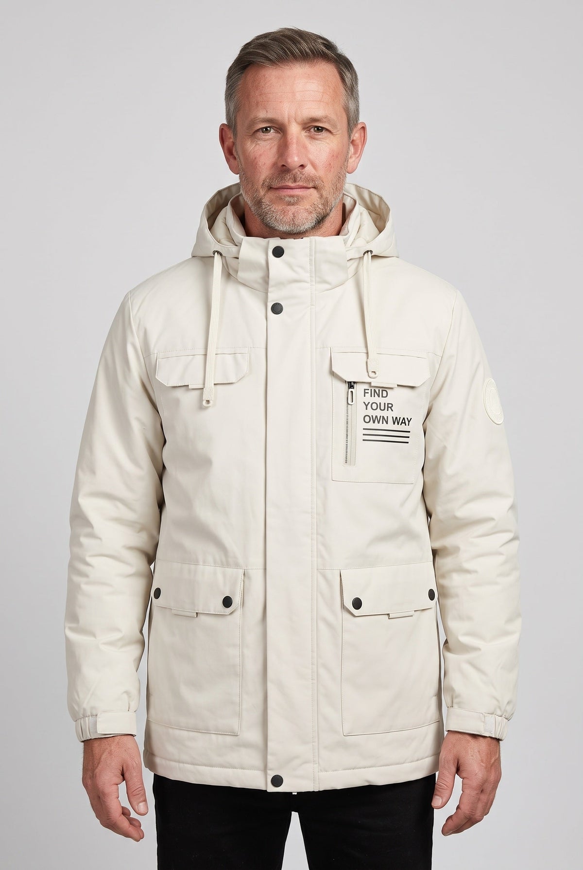 Veste Homme | Déperlante Zippée Capuche Amovible Poches À Rabat - 1
