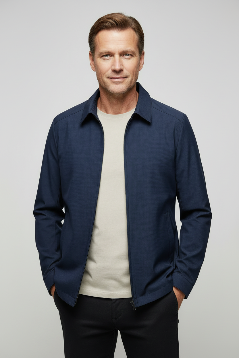 Veste Homme | Harrington Zippé Doublure à Carreaux Col Pointu - 1