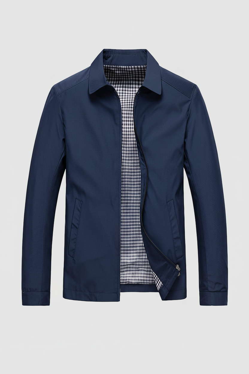 Veste Homme | Harrington Zippé Doublure à Carreaux Col Pointu - 3
