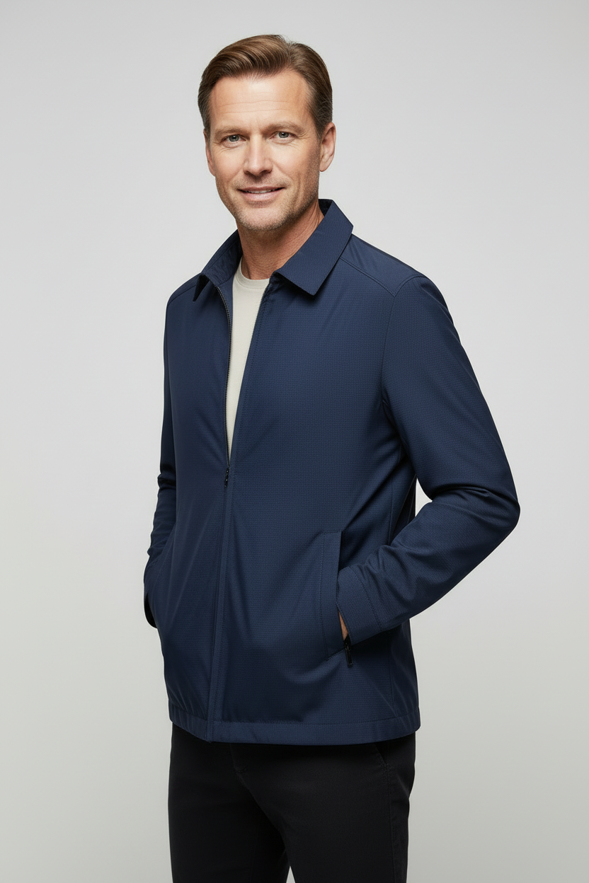 Veste Homme | Harrington Zippé Doublure à Carreaux Col Pointu - 5