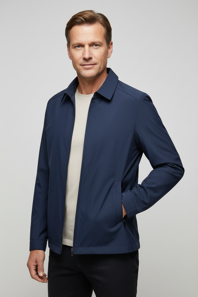 Veste Homme | Harrington Zippé Doublure à Carreaux Col Pointu - 6