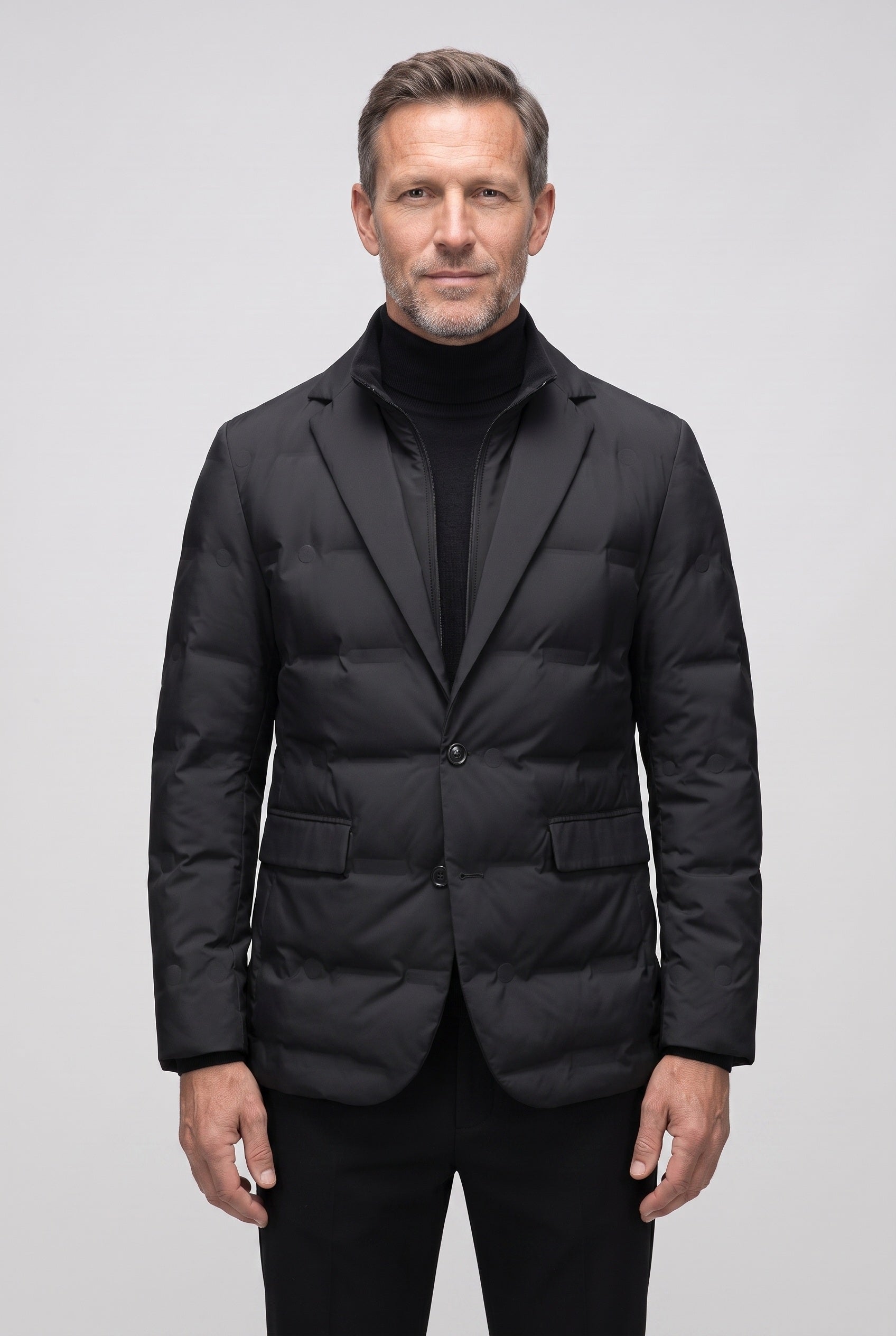 Veste Homme | Matelassée Deux Boutons Col Cranté - 1