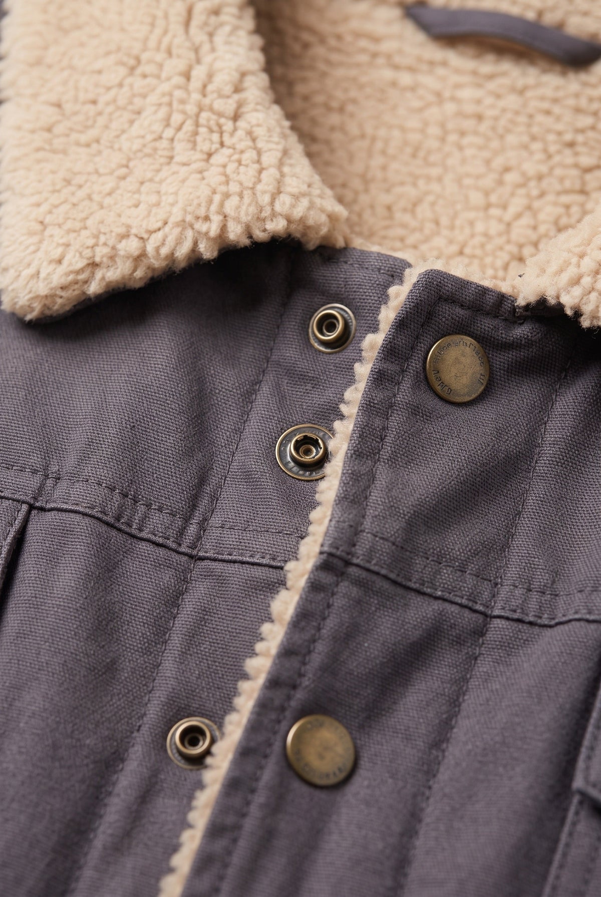Veste Homme | Sherpa Boutons Pression Col Doublé Poches Poitrine - 3