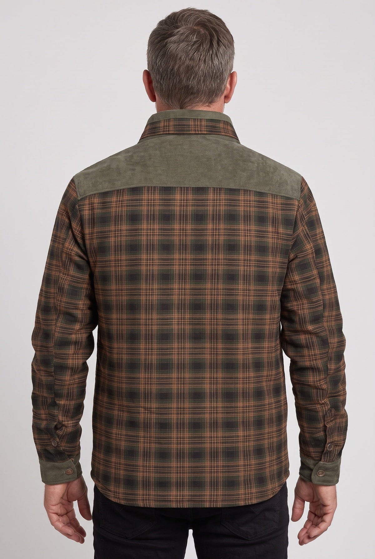Veste Homme | Sherpa Boutons Pression Col Velours Côtelé - 2