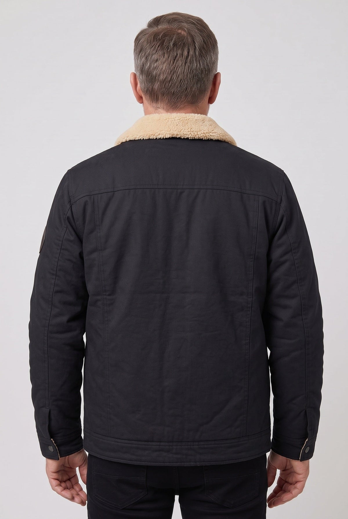Veste Homme | Sherpa Pressions Col Rabattable Coupe Courte - 2