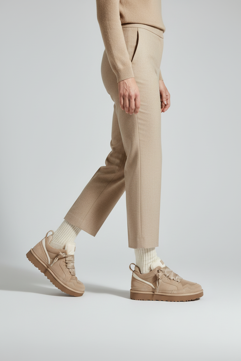 Baskets Femme | Col Fausse Fourrure Semelle Plateforme Crantée - 2