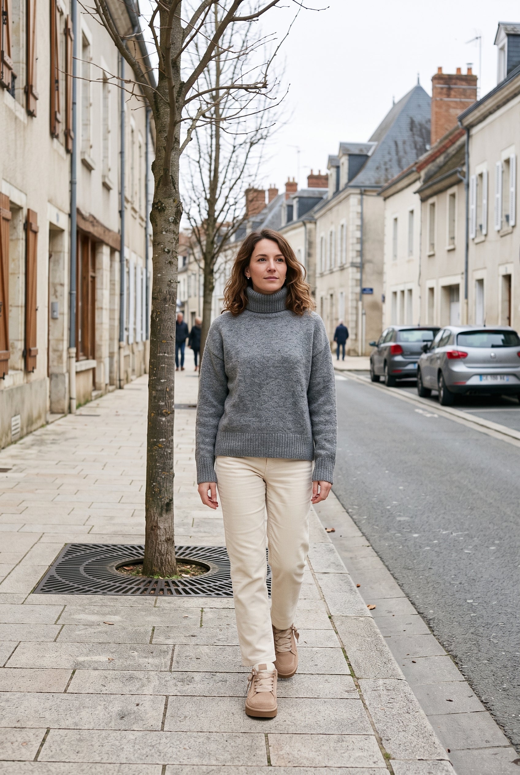 Baskets Femme | Col Fausse Fourrure Semelle Plateforme Crantée - 7