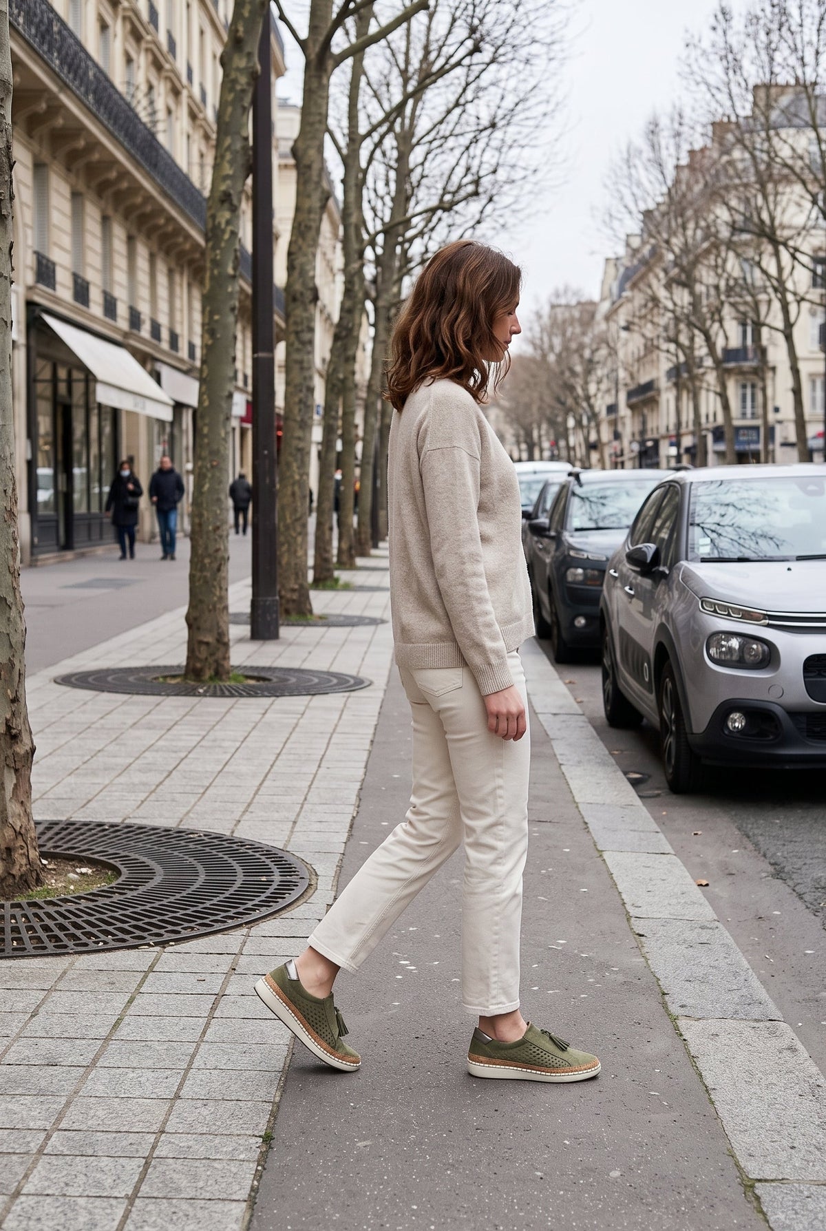 Baskets Femme | Sans Lacet Pompons Panneau Perforé - 10