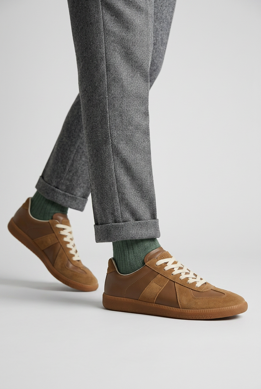Baskets Homme | À Lacets Aspect Daim Semelle Gomme - 2