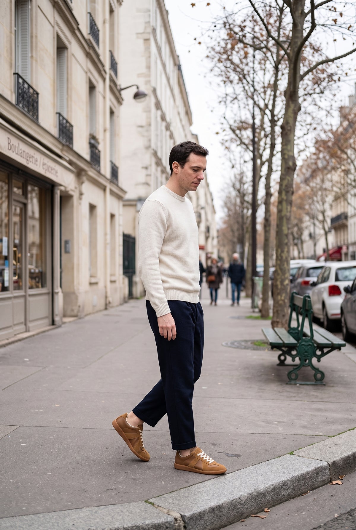 Baskets Homme | À Lacets Aspect Daim Semelle Gomme - 8