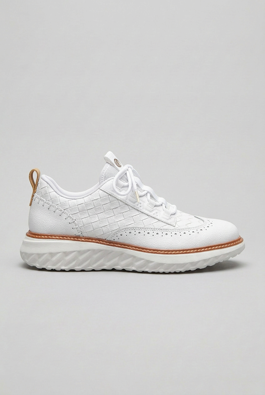 Baskets Homme | À Lacets Effet Tressé Perforations Brogue - 6