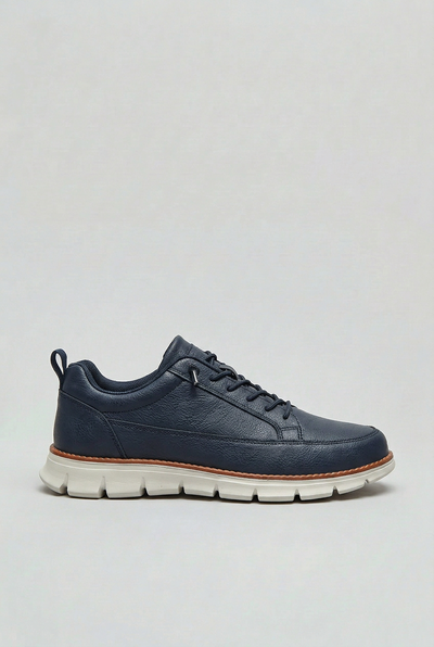 Baskets Homme | À Lacets Semelle Rainurée Effet Grainé - 1
