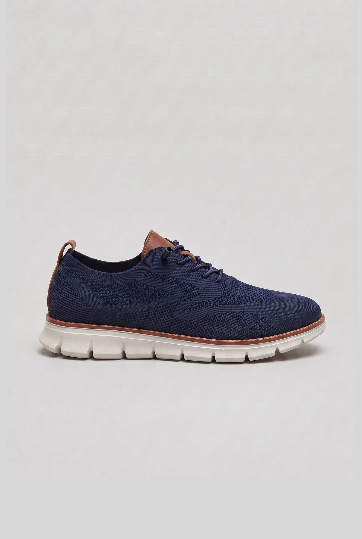 Baskets Homme | Maille Tricotée Motif Brogue Tirettes Doubles - 10