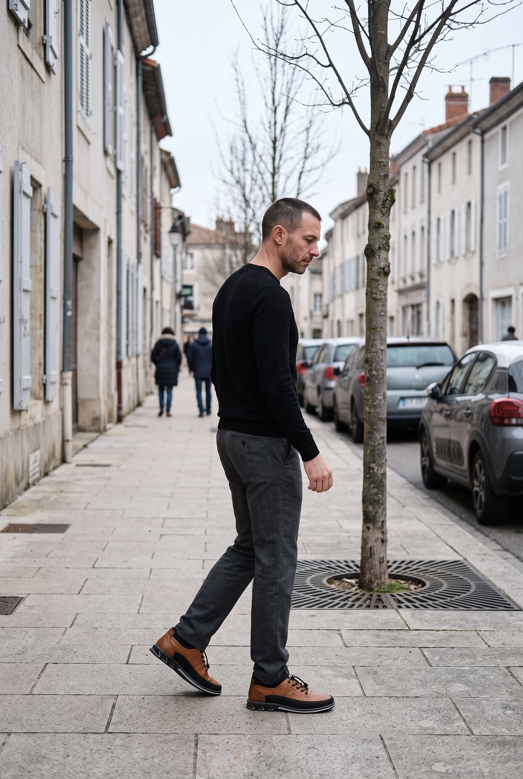 Baskets Homme | Serrage Rapide Aspect Cuir Semelle Crantée - 7