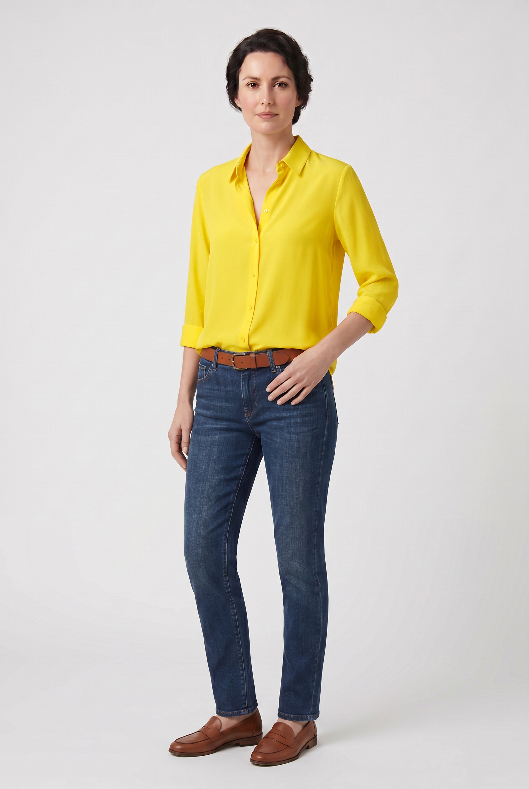 Blouse Femme | Boutonnée Col V Manches Longues - 10