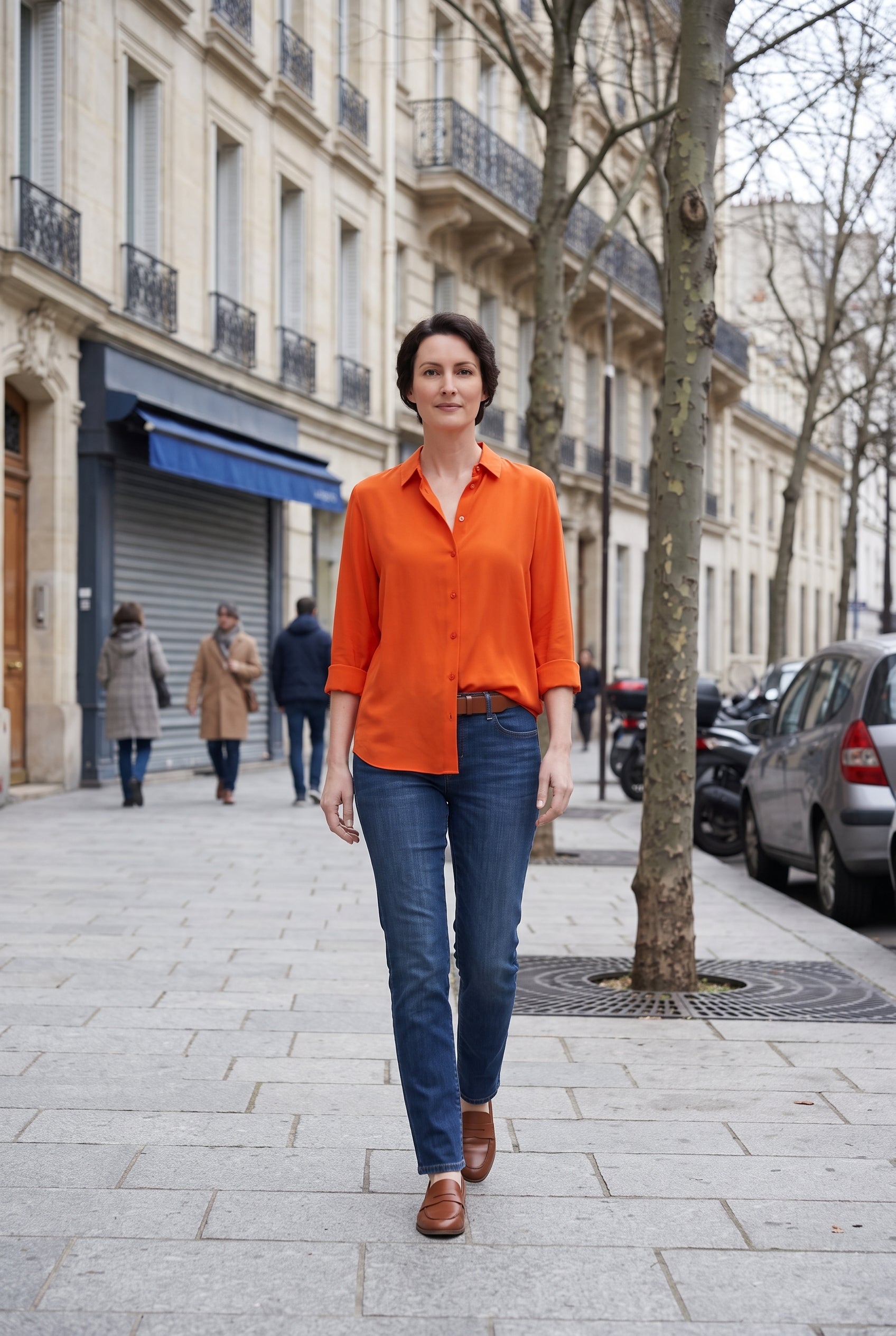 Blouse Femme | Boutonnée Col V Manches Longues - 11