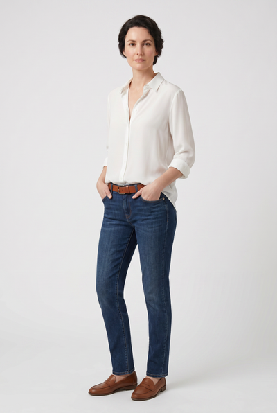 Blouse Femme | Boutonnée Col V Manches Longues - 5