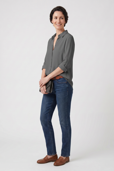 Blouse Femme | Boutonnée Col V Manches Longues - 7