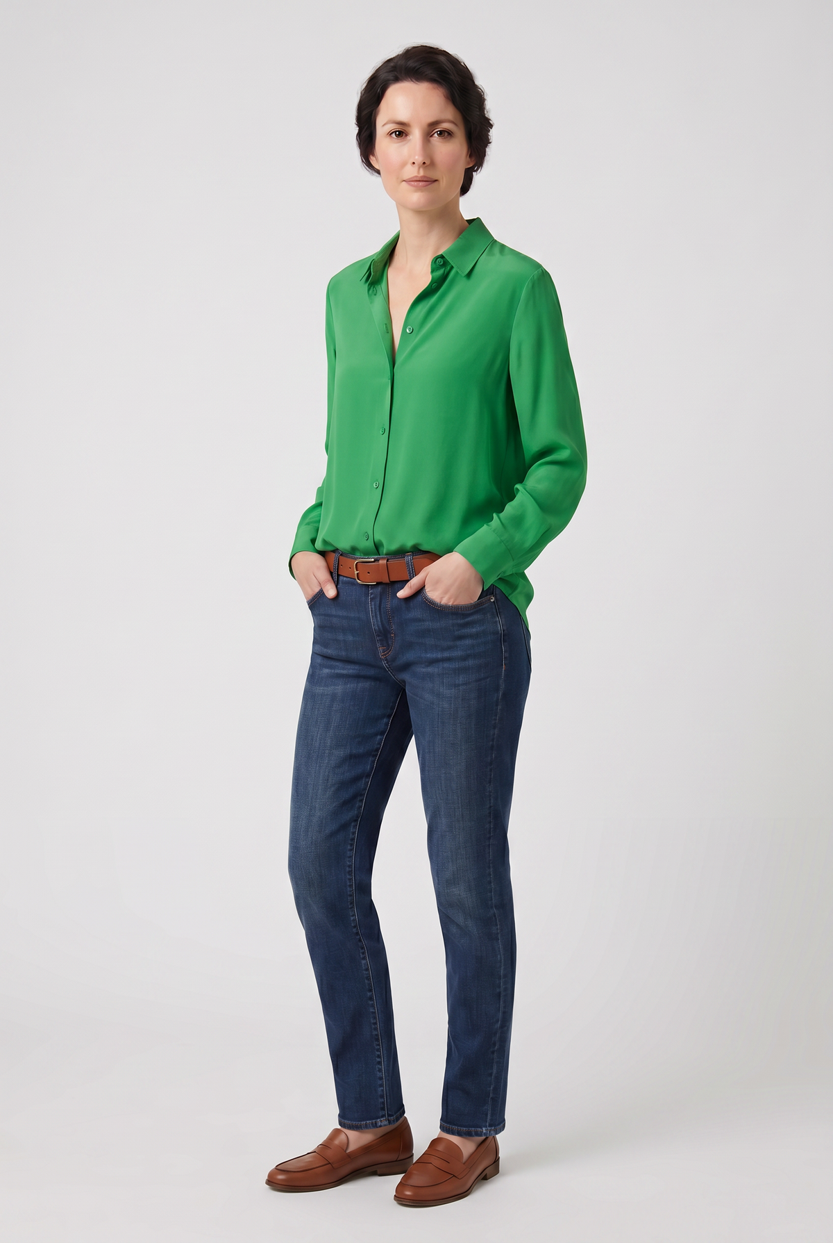 Blouse Femme | Boutonnée Col V Manches Longues - 8