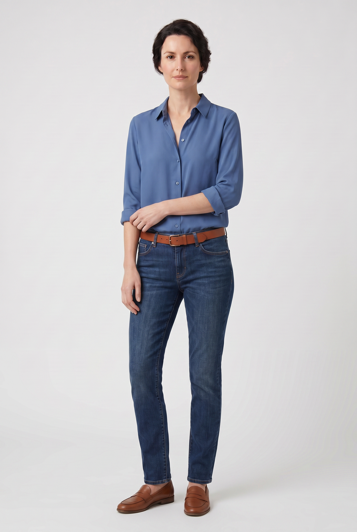 Blouse Femme | Boutonnée Col V Manches Longues - 9