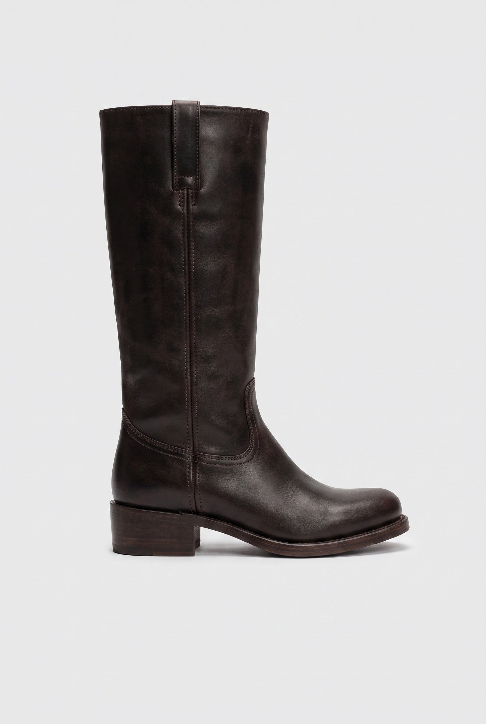 Bottes Femme | Hautes Cavalières À Enfiler Talon Bloc Bout Rond - 1