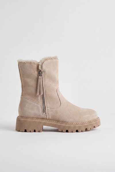 Bottines Femme | Fourrées Zip Latéral Semelle Crantée Plateforme - 5