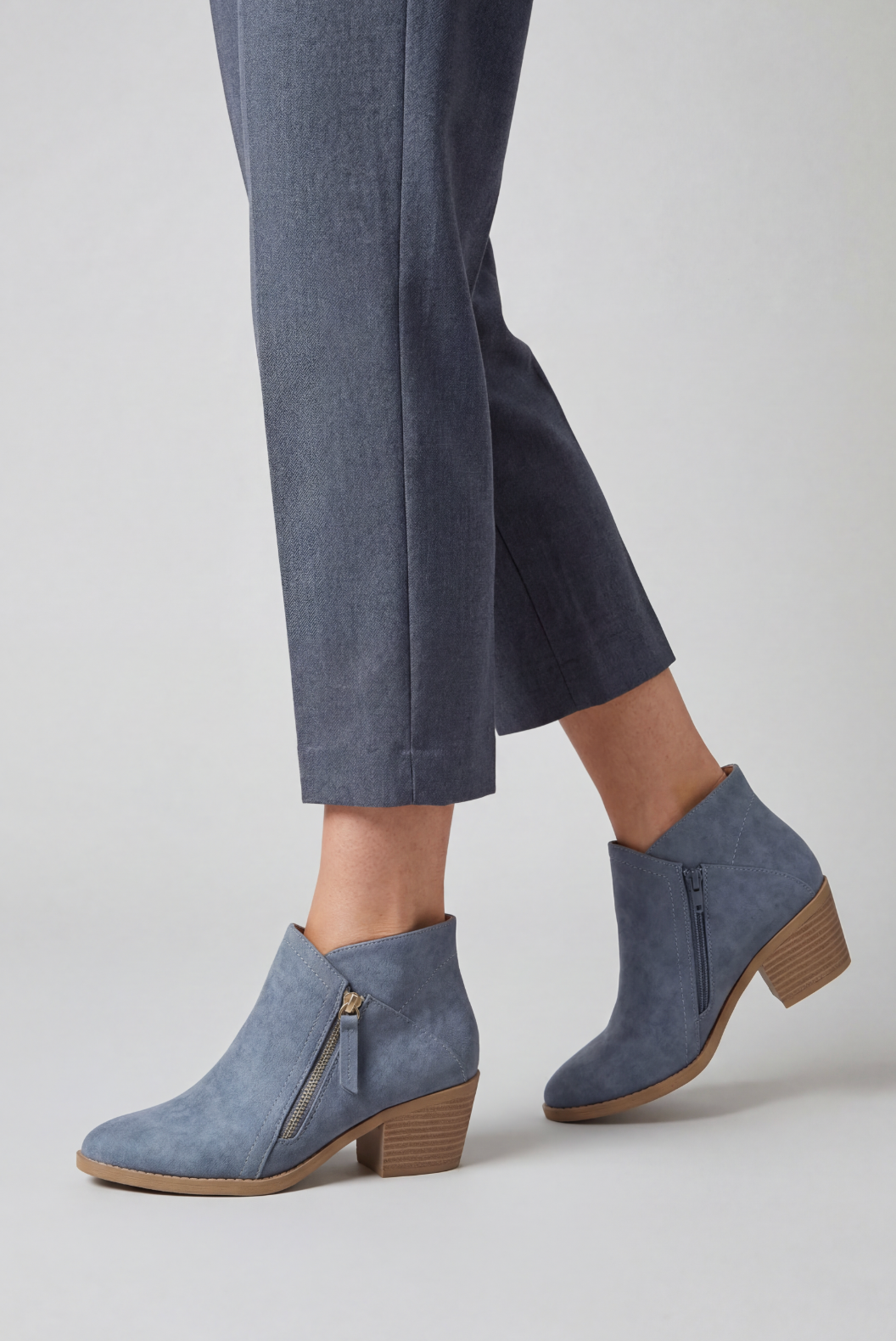 Bottines Femme | Zip Latéral Talon Bloc Bout Amande - 2