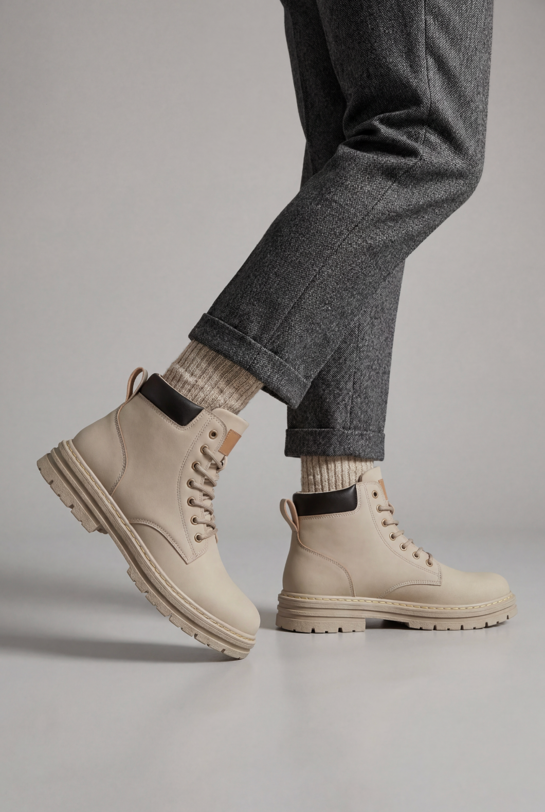 Bottines Homme | À Lacets Semelle Crantée Bout Rond - 2