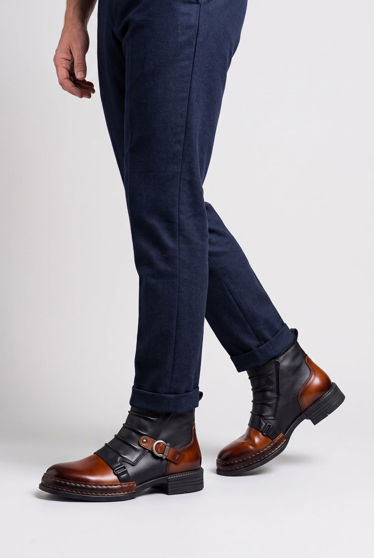 Bottines Homme | Bride À Boucle Aspect Cuir Semelle Crantée - 3