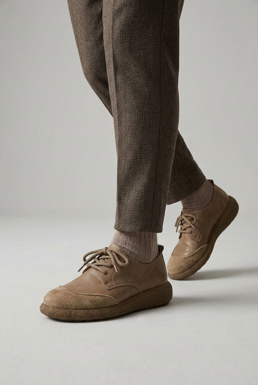 Chaussures Homme | À Lacets Aspect Daim Bout Surpiqué Semelle Épaisse - 2