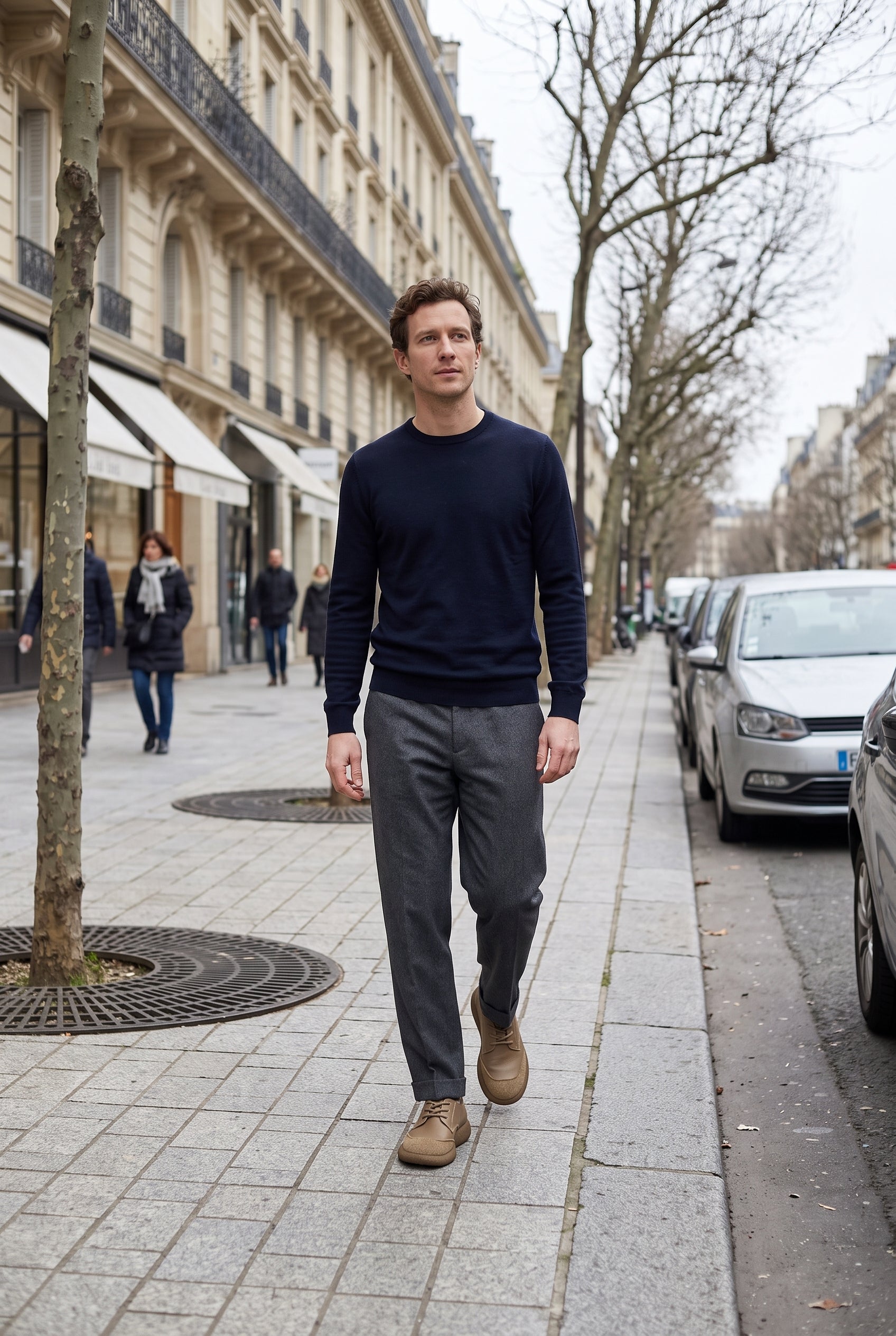 Chaussures Homme | À Lacets Aspect Daim Bout Surpiqué Semelle Épaisse - 5