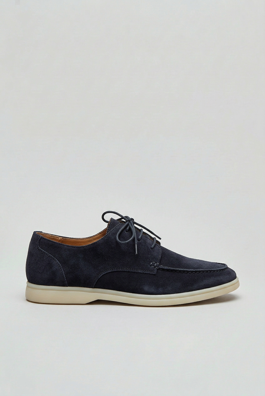 Chaussures Homme | Bateau À Lacets Aspect Daim Bout Surpiqué - 1