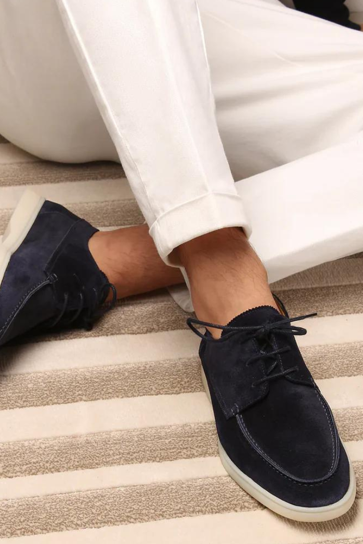 Chaussures Homme | Bateau À Lacets Aspect Daim Bout Surpiqué - 2