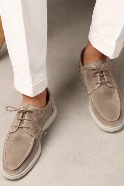 Chaussures Homme | Bateau À Lacets Aspect Daim Bout Surpiqué - 6