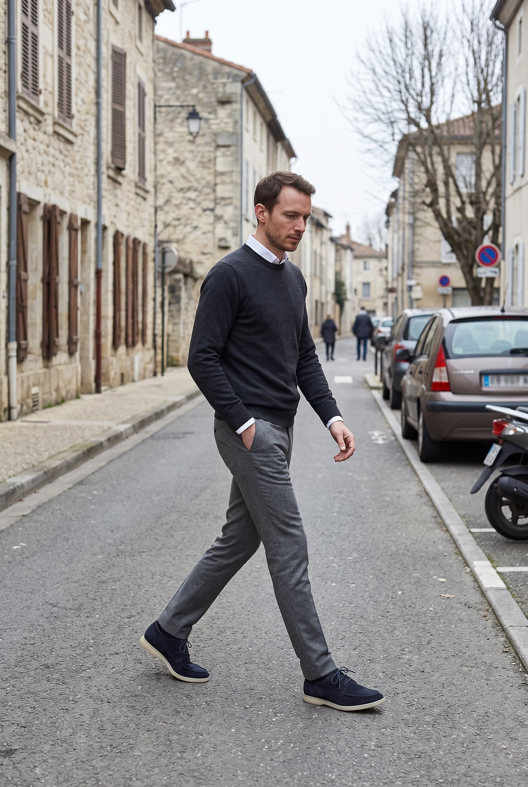 Chaussures Homme | Bateau À Lacets Aspect Daim Bout Surpiqué - 9