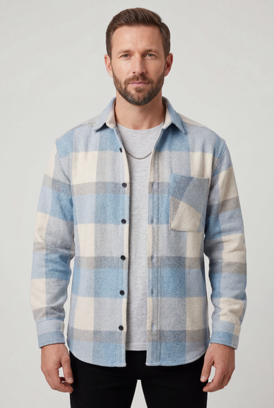 Chemise Homme | Boutonnée Oversize Grands Carreaux - 1