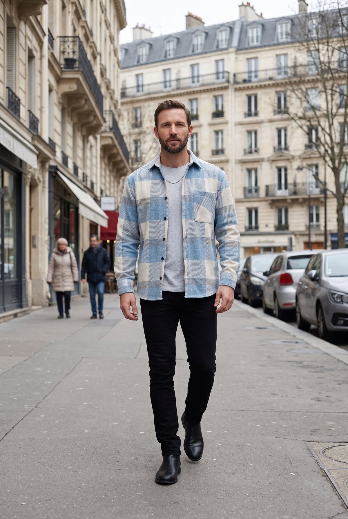 Chemise Homme | Boutonnée Oversize Grands Carreaux - 5