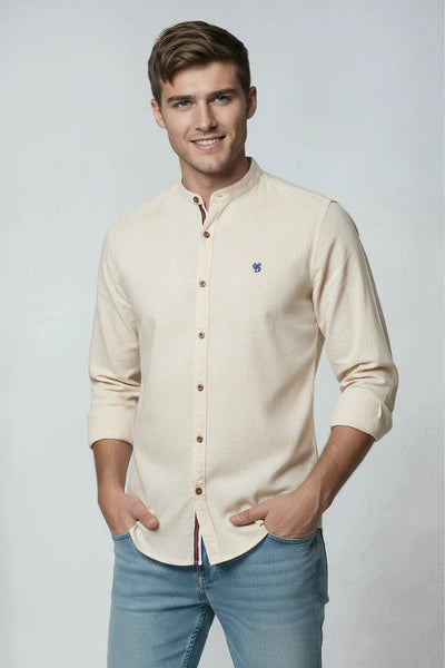 Chemise Homme | Col Officier Patte Contrastée Coupe Droite - 7