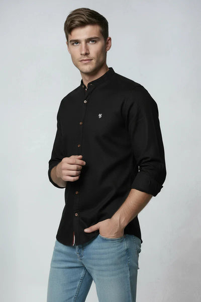 Chemise Homme | Col Officier Patte Contrastée Coupe Droite - 8