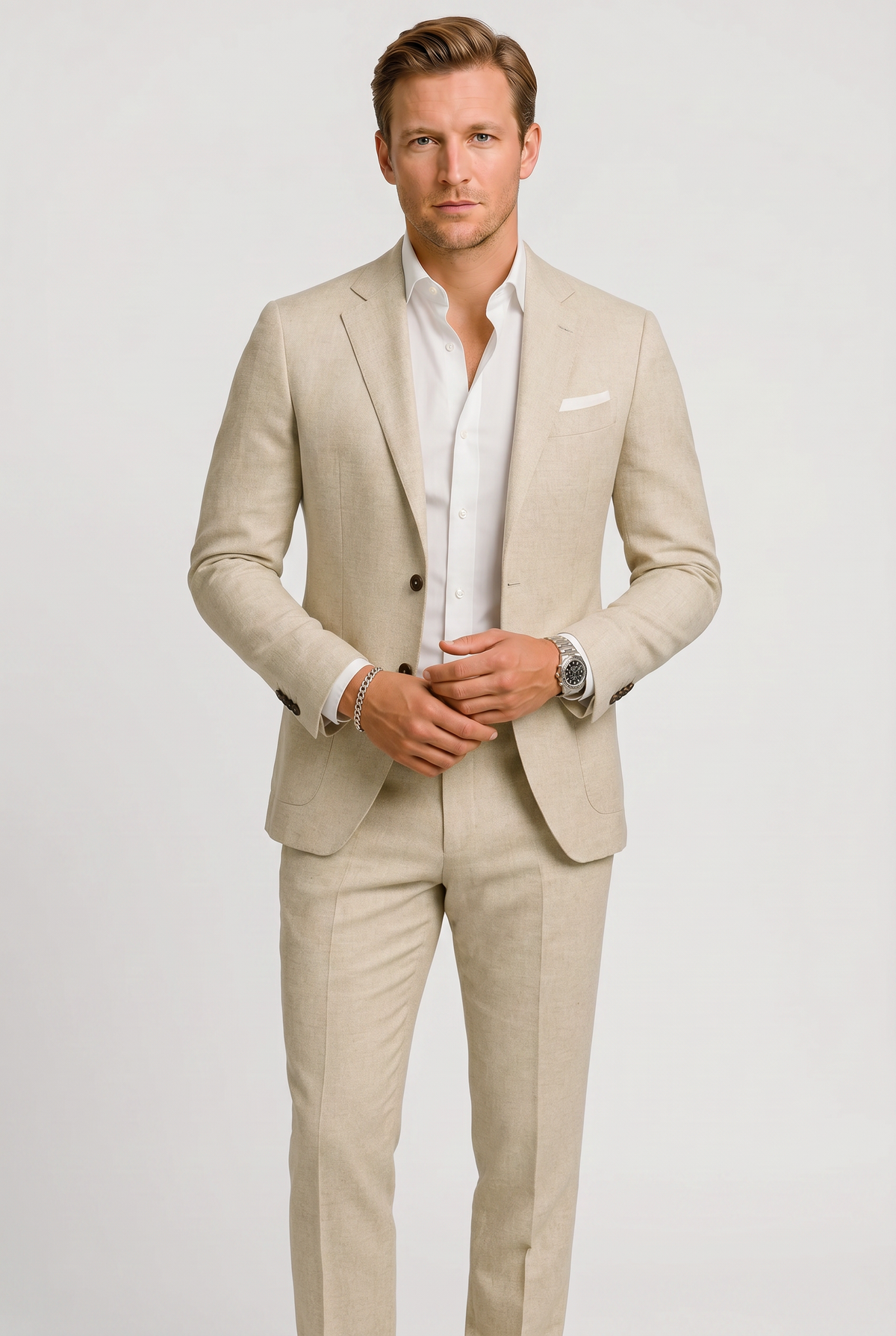 Costume Homme | Deux Boutons Coupe Droite Col Cranté - 5