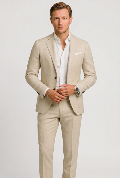 Costume Homme | Deux Boutons Coupe Droite Col Cranté - 5